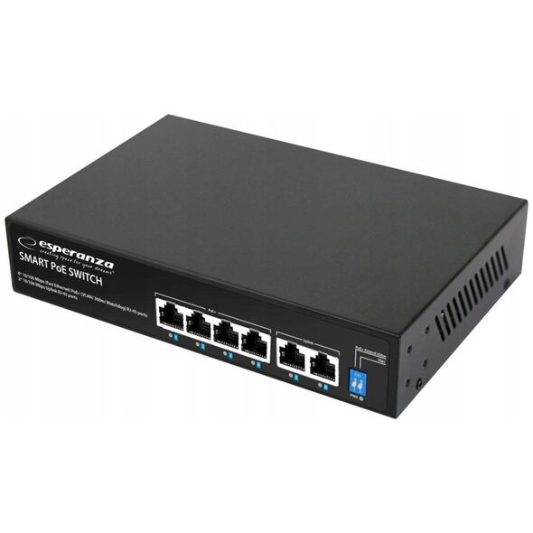 Switch Esperanza ENS105 ESPERANZA SWITCH 6-PORTOWY POE 10/100 60W S