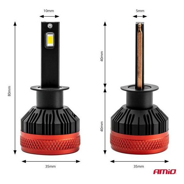 AMiO Żarówki samochodowe LED seria X3 H1 6500K Canbus AMIO-02977