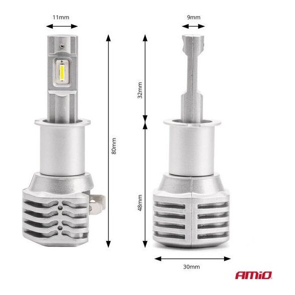 AMiO Żarówki samochodowe LED seria X1 H3 6500K Canbus AMIO-02964