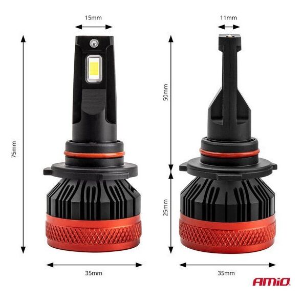 AMiO Żarówki samochodowe LED seria X3 HB3 9005/HIR1 9011/H10 6500K Canbus AMIO-02982