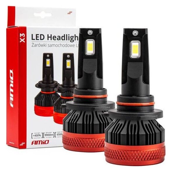 AMiO Żarówki samochodowe LED seria X3 HB4 9006 6500K Canbus AMIO-02983