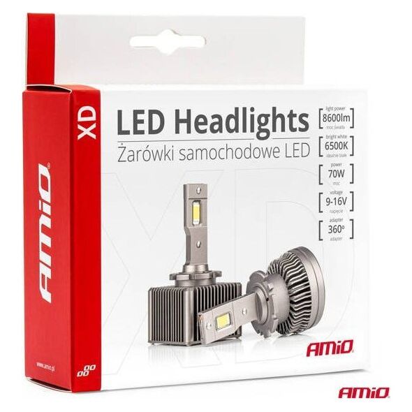 AMiO Żarówki żarniki LED seria XD D4S D4R 6500K Canbus AMIO-03313