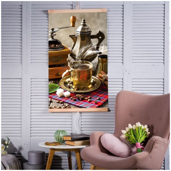 Grzejnik Trio Grzejnik na podczerwień - giętki panel grzewczy 430W TRIO wzór 5 kawa, wymiary 100x57cm z regulatorem