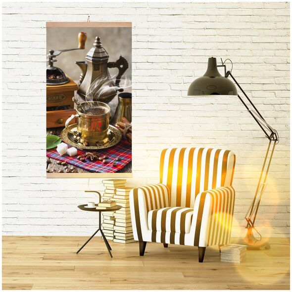 Grzejnik Trio Grzejnik na podczerwień - giętki panel grzewczy 430W TRIO wzór 5 kawa, wymiary 100x57cm z regulatorem