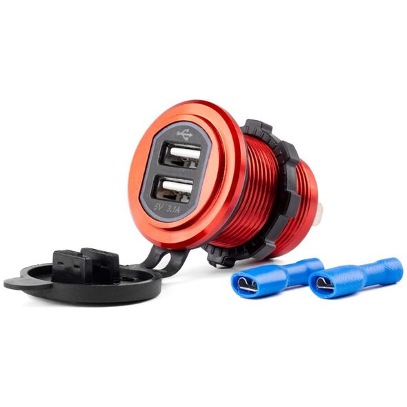 AMiO Wodoodporna ładowarka z gniazdami 2xusb 12v 24v mod-10 amio-02860