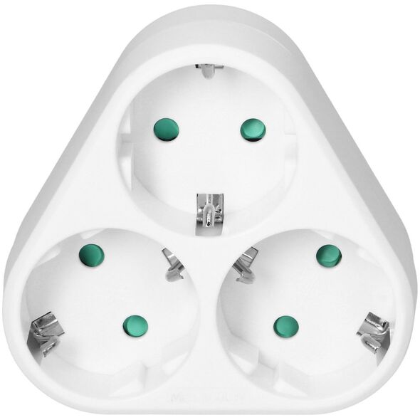 Orno Rozgałęźnik trójkątny 3x2P+Z (Schuko), biały