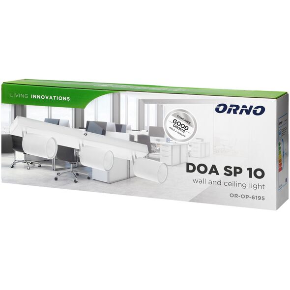 Kinkiet Orno DOA SP 3I, oprawa ścienno-sufitowa, GU10 max. 3x50W, IP20, biała