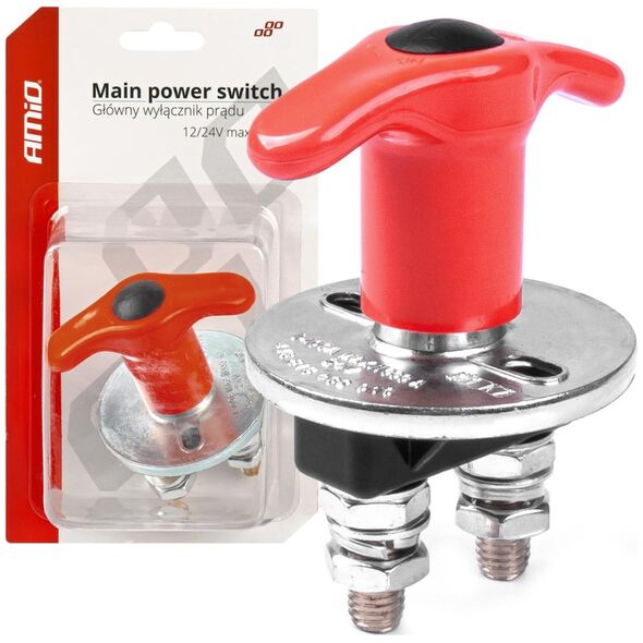 AMiO Wyłącznik odłącznik prądu akumulatora hebel 12v 24v amio-03024