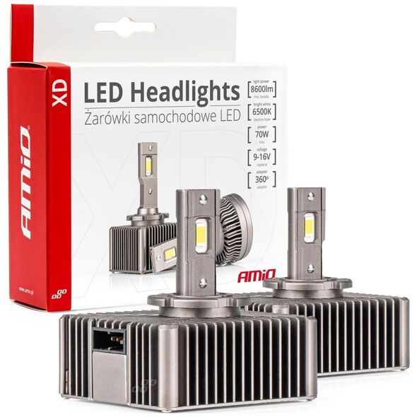 AMiO Żarówki żarniki led seria xd d5s 6500k canbus amio-03314