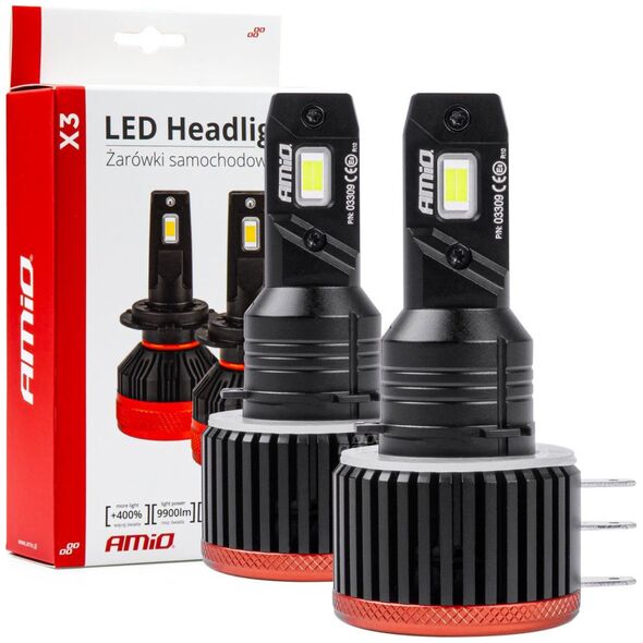 AMiO Żarówki samochodowe led seria x3 h15 6500k canbus amio-03309