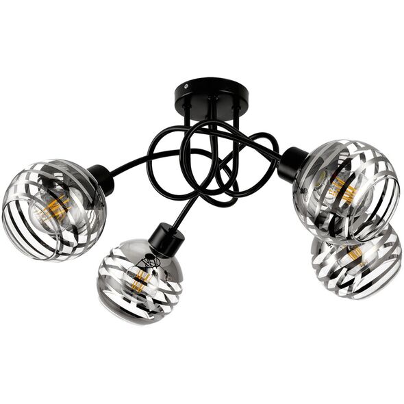 Lampa wisząca Orno MILANO 4P E27, lampa wisząca, max. 4x60W, czarna
