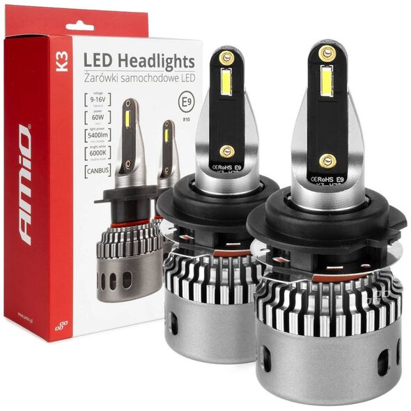 AMiO Żarówki samochodowe led seria k3 h7-1 12v 6000k canbus amio-03684