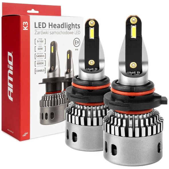 AMiO Żarówki samochodowe led seria k3 hb4 9006 12v 6000k canbus amio-03688