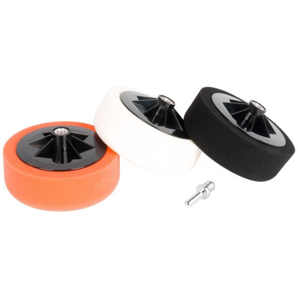 AMiO Zestaw gąbek do polerowania gąbki polerskie 3x150mm + adapter m14 amio-03703