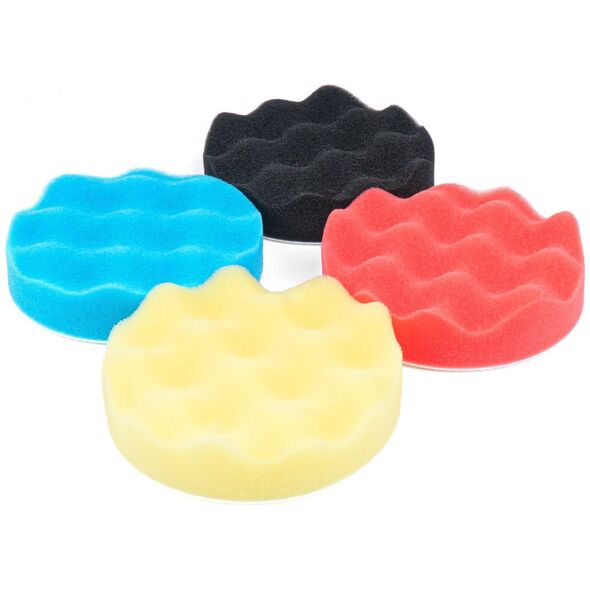 AMiO Zestaw do polerowania gąbki polerskie na rzep 4 szt. 125 mm amio-03710