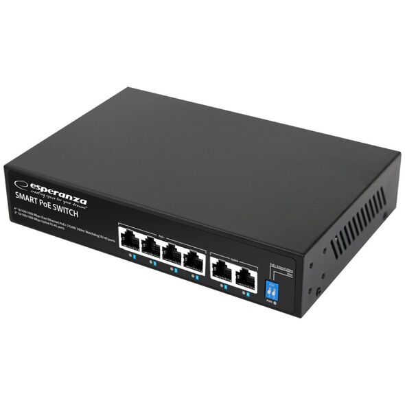 Switch Esperanza ENS107 Esperanza switch 6-portowy poe 10/100/1000 65w goliath