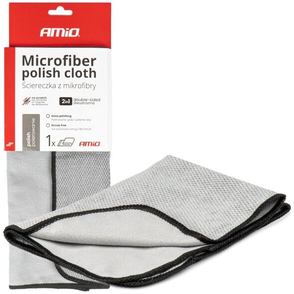 AMiO Mikrofibra ściereczka do polerowania samochodu 30x40 cm 230g amio-03975