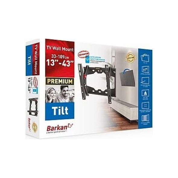 Barkan BARKAN E210+.B 13"-43" TV, pakreipiamas, sieninis, juodas 13432207 7290004574857