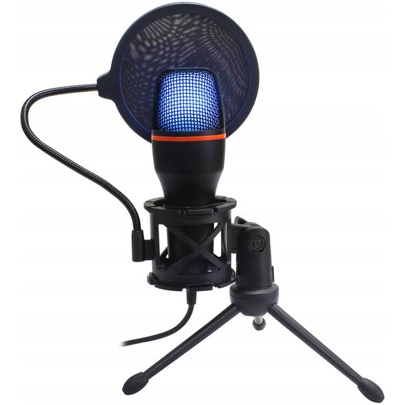 Mikrofon Blow Mikrofon gamingowy stojący z membraną BLOW streaming podświetlany + filtr