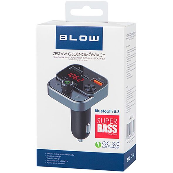 Transmiter FM Blow Transmiter FM Blow bluetooth +qc3.0 +pd30w