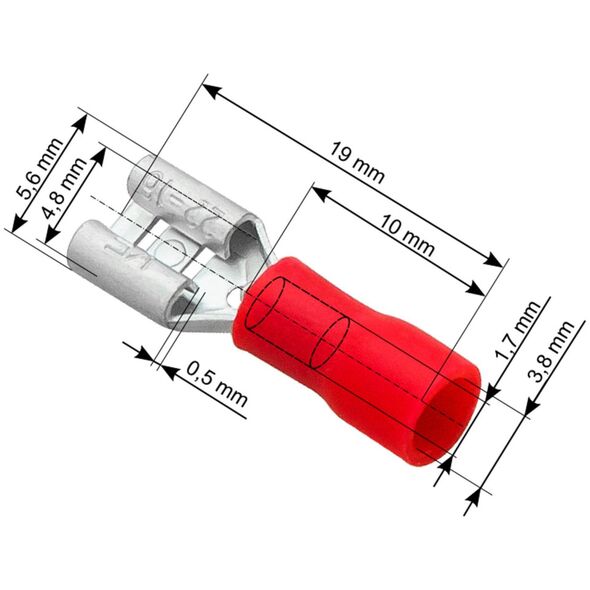 Blow 43-040# Konektor izol. płaski żeński 4,8/0,5 cze