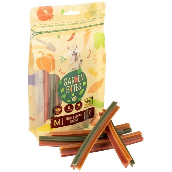 Duvo+ GARDEN BITES VEGAN TRIPLE STICKS "M" 15cm 36pcs (το dispaly περιέχει 36pcs x 3) 13677726 5414365439781