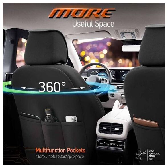 AMiO Komplet pokrowców na fotele samochodowe OTOM HORIZON 1805 ORANGE 3-ZIP