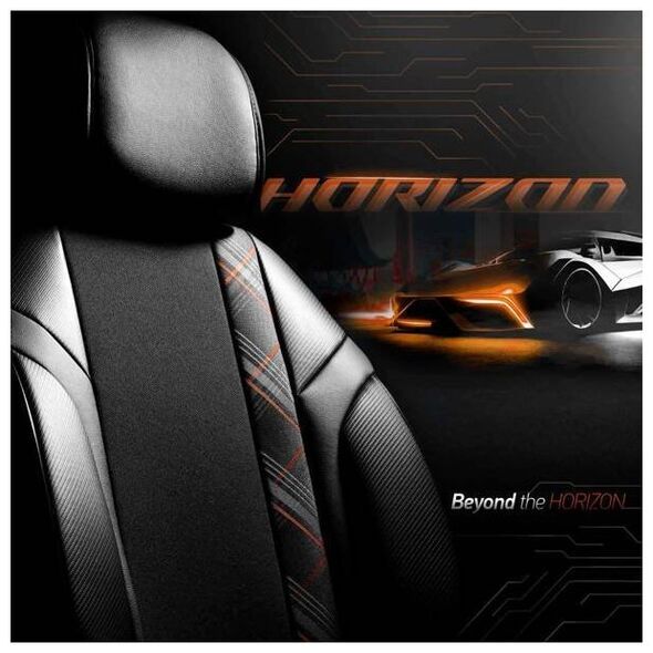 AMiO Komplet pokrowców na fotele samochodowe OTOM HORIZON 1805 ORANGE 3-ZIP