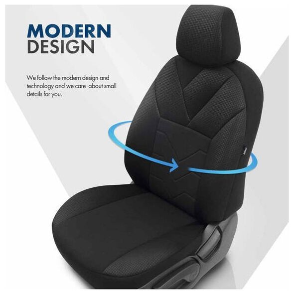 AMiO Komplet pokrowców na fotele samochodowe OTOM TEMPO 1501 BLACK NZ