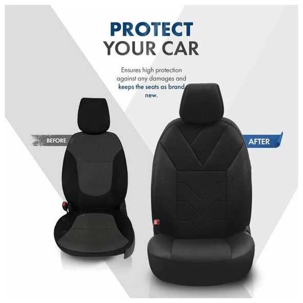 AMiO Komplet pokrowców na fotele samochodowe OTOM TEMPO 1501 BLACK NZ