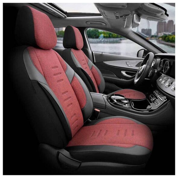 AMiO Komplet pokrowców na fotele samochodowe OTOM THRONE 103 RED 3-ZIP