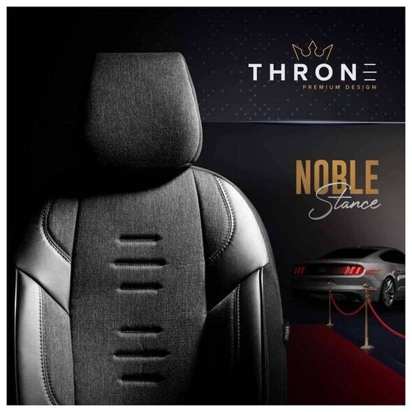 AMiO Komplet pokrowców na fotele samochodowe OTOM THRONE 102 SMOKED 3-ZIP