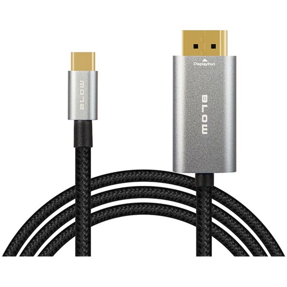 Kabel Blow 92-687# Przyłącze display port - usb-c 2m plecionka