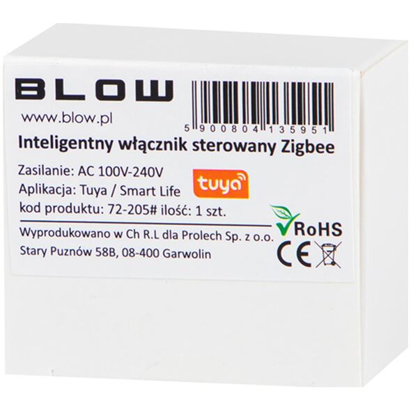 Blow 72-205# Inteligentny włącznik dopuszkowy sterowany zigbee tuya