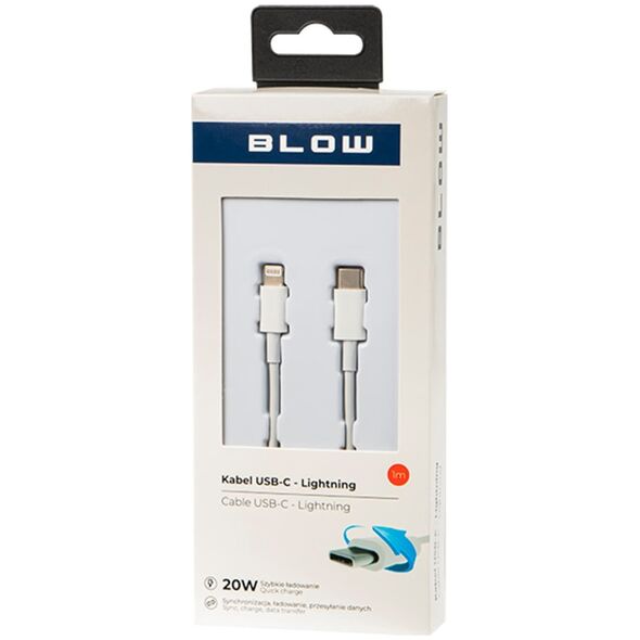 Kabel USB Blow 66-142# Przył.usb-c -iphone 1m białe