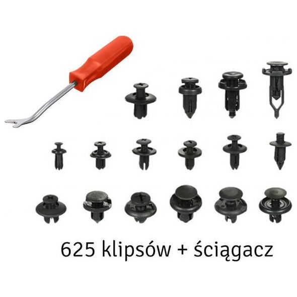 Aptel SPINKI Samochodowe do Tapicerki Zestaw 625szt. w Etui AG741