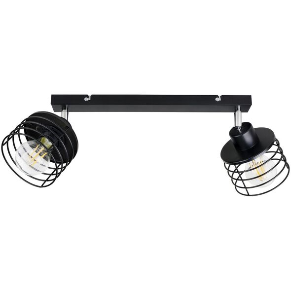 Lampa sufitowa Orno ISLA oprawa ścienno-sufitowa, moc max. 2x60W, E27, czarna, listwa