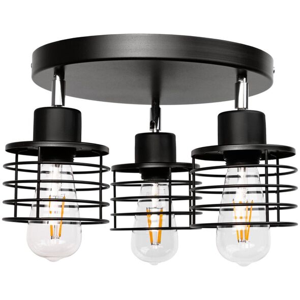 Lampa sufitowa Orno ISLA oprawa ścienno-sufitowa, moc max. 3x60W, E27, czarna, podstawa okrągła, jednopoziomowa, ruchome głowice lampy