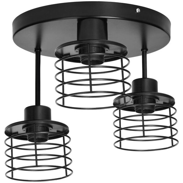 Lampa sufitowa Orno ISLA oprawa ścienno-sufitowa, moc max. 3x60W, E27, czarna, podstawa okrągła, wielopoziomowa, stałe głowice lampy