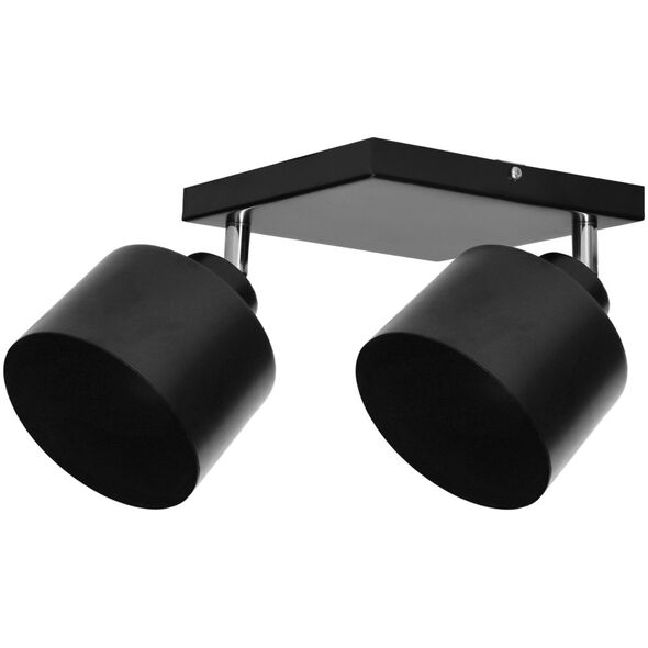 Lampa sufitowa Orno LISA oprawa ścienno-sufitowa, moc max. 2x60W, E27, czarna, podstawa kwadrat