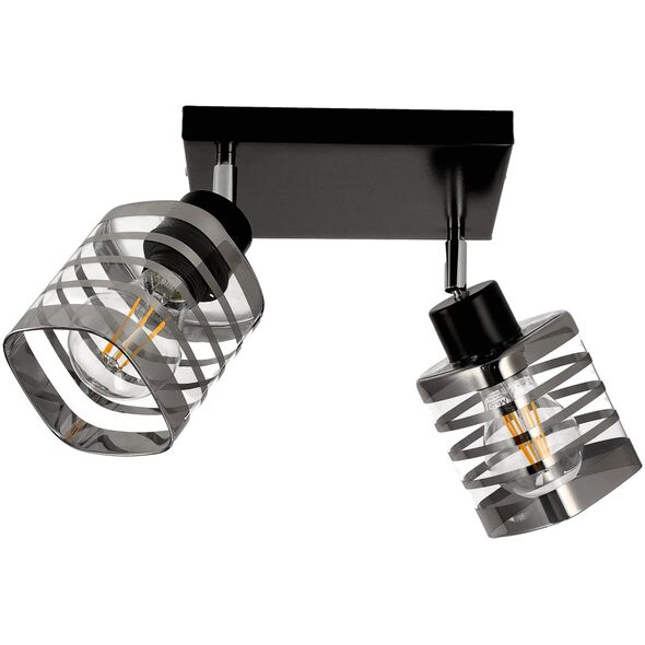 Lampa sufitowa Orno SIENA 2P E27, oprawa ścienno-sufitowa, max. 2x60W, czarna, podstawa kwadrat