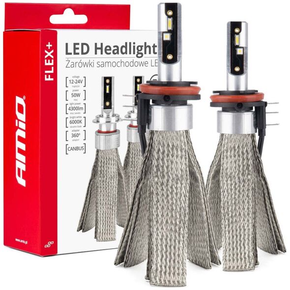 AMiO Żarówki samochodowe led seria flex+ h15 6000k 12v 24v canbus amio-03666