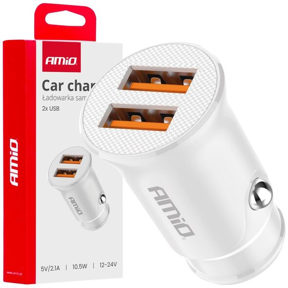 Ładowarka AMiO Ładowarka samochodowa 2x usb-a 2.1a amio-03872
