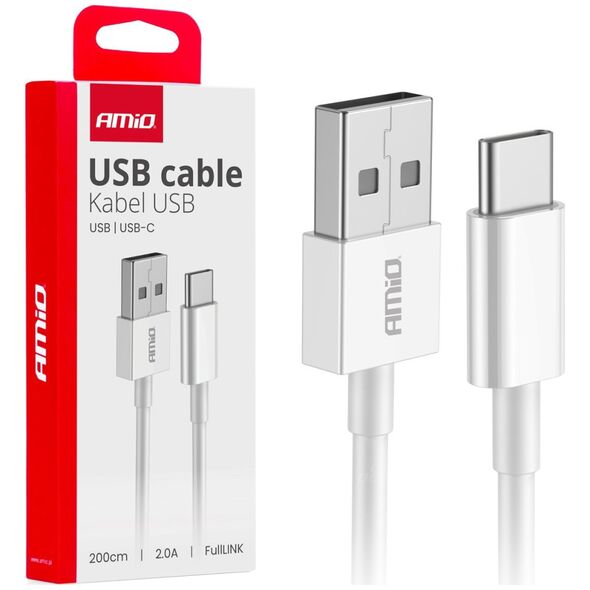 Kabel USB AMiO Kabel do ładowania usb-a - usb-c 2a 200cm fulllink amio-03894