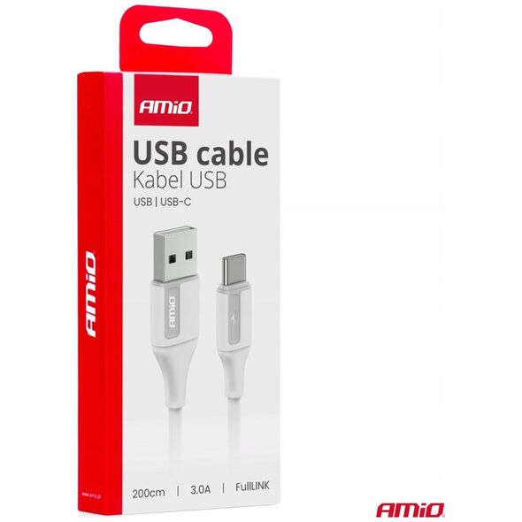 Kabel USB AMiO Kabel do ładowania usb-a - usb-c 3a 200cm fulllink amio-03918