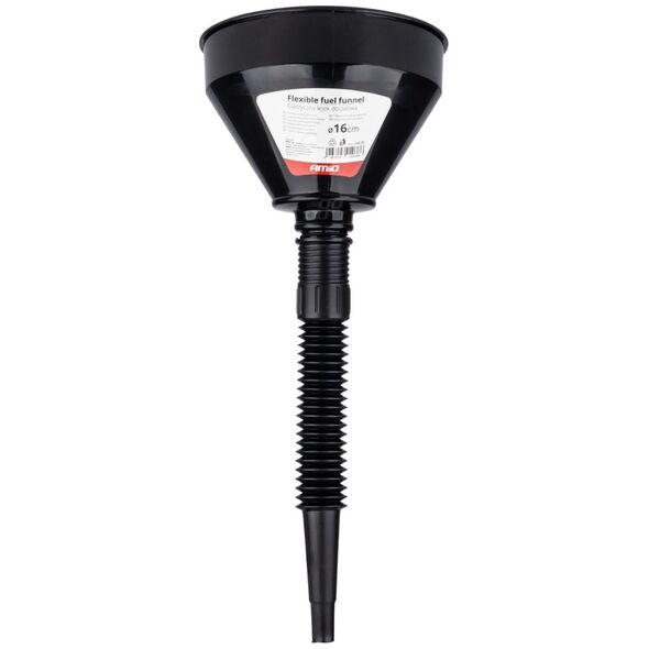 AMiO Lejek elastyczny czarny uniwersalny z sitkiem do paliwa cieczy wody 16 cm amio-04038
