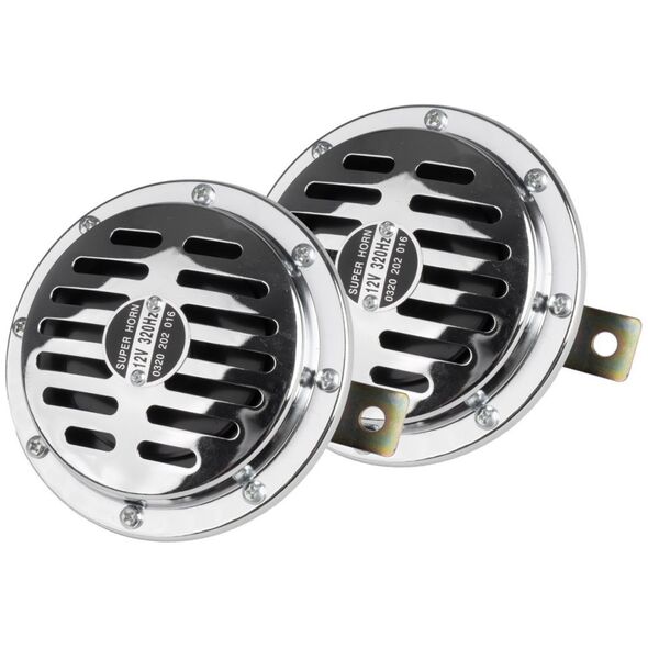 AMiO Klakson sygnał dźwiękowy chrom 125 mm 12v amio-04074