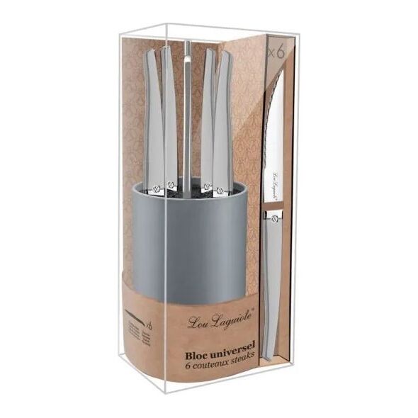 Amefa Lou Laguiole - Steaks Knive- κομψό σατέν φινίρισμα -6 stk & θήκη για μαχαίρι 13802326 3546700000000