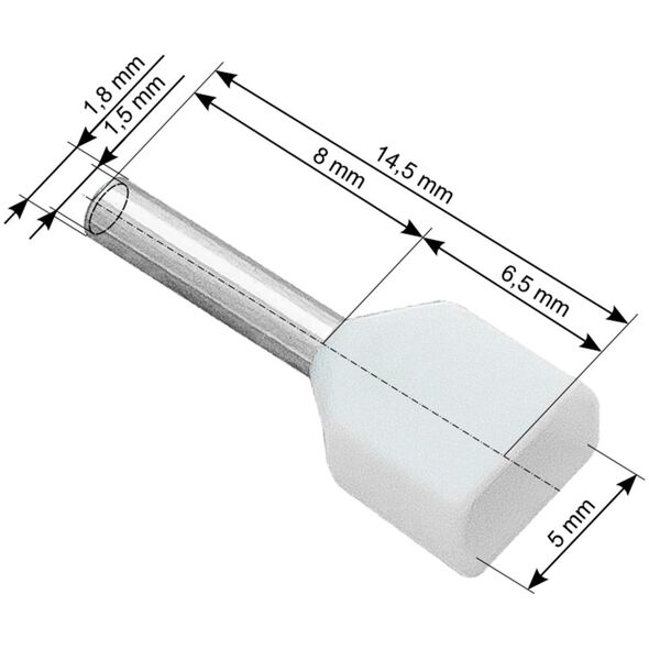 Blow 43-082# Konektor izol.tulejka 2x0,5/8 biała