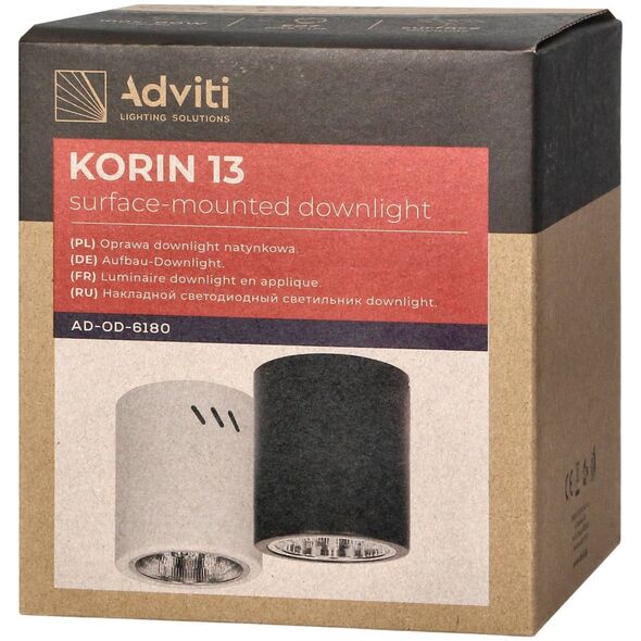 Orno KORIN 13, oprawa typu downlight, 60W, E27, stal, czarna